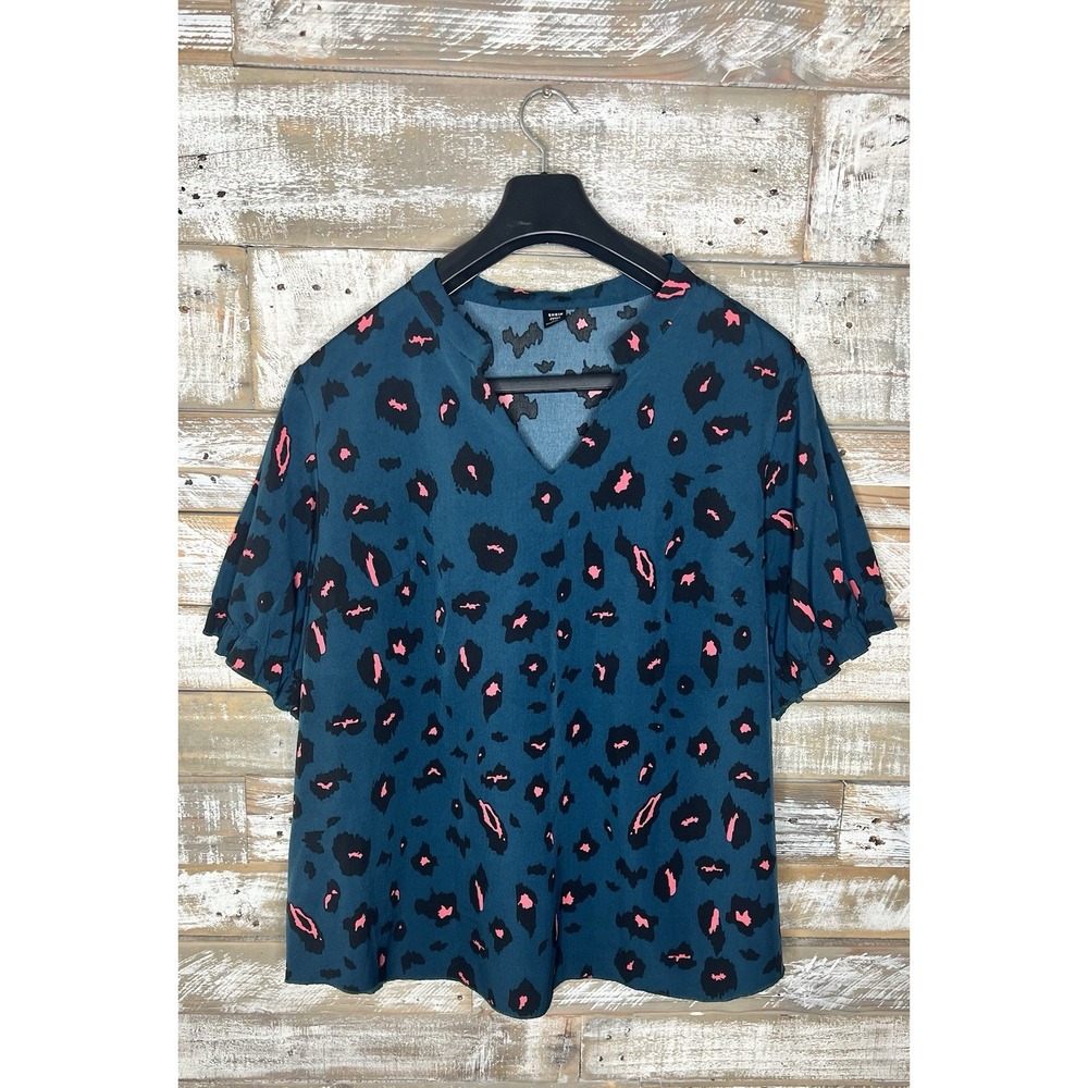 Shein Curve womens short‎ sleeved green blouse 2XL